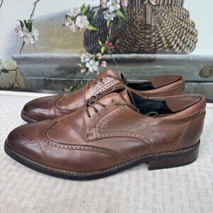 Joseph Abboud Mens Size 11D Brown Leather Wingtip Dress Shoes